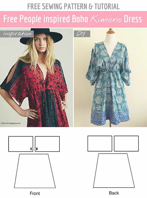 Sewing Summer Dresses, Sukienki Maksi, Summer Dress Sewing Patterns, Beginner Sewing Patterns, Boho Styl, Dress Patterns Free, Top Sewing, Free Sewing Pattern, Diy Vetement