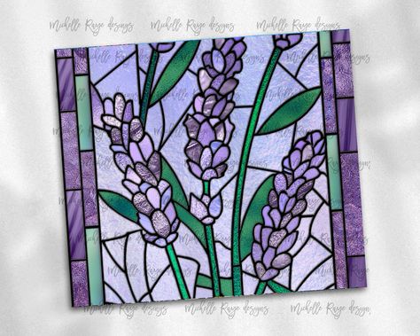 Stained Glass Lavender Flower, Stained Glass Lavender, Wine Gift Set, Kids Cups, Wind Spinners, Ornaments Design, Lavender Flowers, 20 Oz Tumbler, Grey Floral