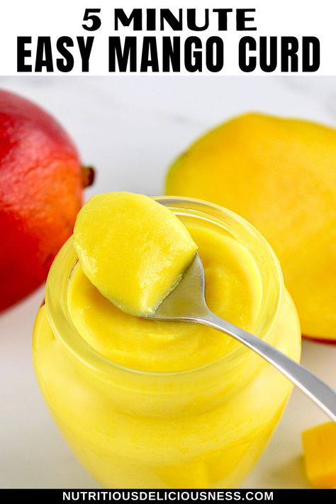 This 5 Minute Mango Curd is a sweet, tangy and silky-smooth spread, perfect for adding a tropical touch to any dessert. Made with fresh, juicy mango, it's ideal for baking, spreading on toast, or even giving as a delicious homemade gift. Curd Desserts, Mango Curd, Mango Tart, Mango Smoothie Bowl, Nutritious Desserts, Cake Filling Recipes, Dessert Smoothie, Curd Recipe, Baked Casserole