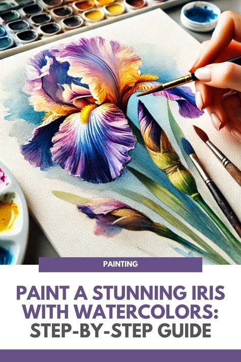 Learn how to paint a beautiful iris with watercolors in our detailed step-by-step guide. This tutorial covers everything from selecting the right materials to mastering watercolor techniques for creating vibrant and realistic flower paintings. Whether you're a beginner or an experienced artist, this guide will help you bring the delicate beauty of an iris to life on your canvas. Discover the joy of watercolor painting and create stunning botanical art with our expert tips and techniques... Watercolor Flowers Tutorial Step By Step, Botanical Watercolor Tutorial, Watercolor Tutorial Step By Step, Watercolor Tutorial Beginner, Master Watercolor, Beginners Art, Hello How Are You, Realistic Watercolor, Paintings Tutorials