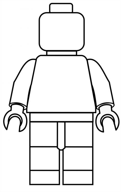 Lego template - KidsPressMagazine.com Lego Party Games, Lego Printables, 3d Tiskárna, Lego Coloring, Lego Coloring Pages, Lego Club, Free Lego, Lego Birthday Party, Lego Man