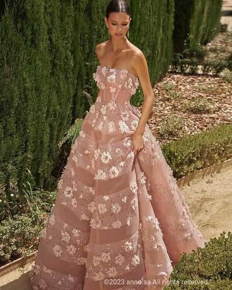 ANNO on Instagram‎: "Indulge in the soft pink allure of 'Diva Dream' reminiscent of blossoming rose petals, adding a touch of romance and femininity. BLOOM COLLECTION - SS24 Available Now ‎‏For more info please contact us anno.sa #anno #fashion #dress ‎‏"‎ Sister Of The Bride Dress, Rose Petal Dress, Whimsical Dresses, Sweetheart Evening Dress, Photography Places, Princess Gowns, Classy Prom, Whimsical Dress, Fiesta Outfit