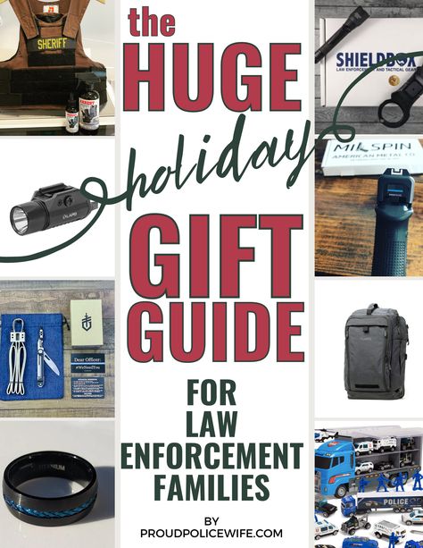 The Huge Holiday Gift Guide for Law Enforcement Families Law Enforcement Wife, Law Enforcement Family, Gifts For Cops, Police Jewelry, Husband Appreciation, Inappropriate Gift, Police Life, Police Gifts, Police Officer Gifts