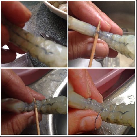 Excellent article on how to prepare, clean, devein, and cook with prawns are shrimp, including how to make broth from the shells and heads . -CAB Thaw Frozen Shrimp, How To Clean Shrimp, Frozen Shrimp Recipes, Nyonya Food, Shrimp Boil Recipe, Raw Shrimp, Raw Prawns, Prawn Dishes, Boiled Food