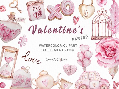 Rainbow Sweets, Valentines Day Candy, Roses Valentine, Candy Clipart, Valentines Day Art, Romantic Love Letters, Valentine Candy Hearts, Valentines Watercolor, Greeting Cards Quotes