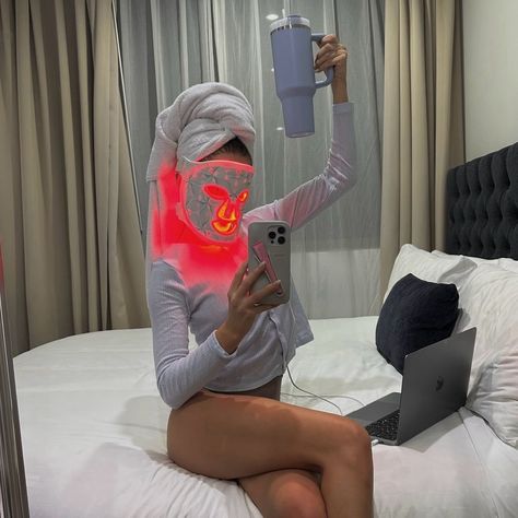 self care era 🫧🧴 @saskiateje wearing the pointelle cotton PJ top in ice blue #thenapco Winter Blues Remedies, Christmas Glow Up, Aesthetic Self Care, Self Care Aesthetic, Blue Light Therapy, Winter Arc, Aesthetic 2024, Vogue Beauty, Healthy Girl