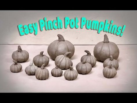 Two Ways to Make EASY Pinch Pot Pumpkins! Great for Beginners! - YouTube | Pinch pots, Clay pinch pots, Pumpkin pottery Clay Pinch Pot Pumpkins, How To Make Ceramic Pumpkins, Air Dry Pinch Pots, Pinch Pot Pumpkin Ideas, How To Make A Pinch Pot, Clay Pumpkins Diy, Halloween Pinch Pots, Pumpkin Pinch Pot, Air Dry Clay Pinch Pot Ideas