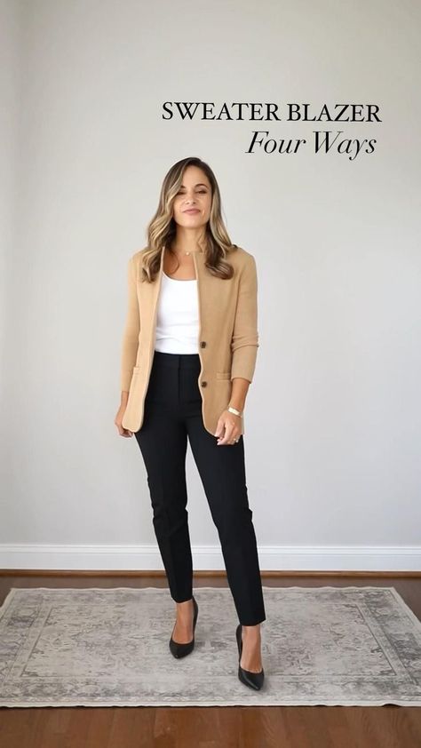 Black Jeans Outfits, Casual Work Outfits Women, Winter Typ, Outfits For Work, Business Casual Outfits For Work, Sweater Blazer, Push Ups, Stylish Work Outfits, Casual Work Outfits