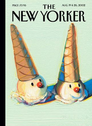 Thiebaud has the done cover for almost every New Yorker food issue including this one from 2002. Magazines Cover, The New Yorker Magazine, New Yorker Magazine, Wayne Thiebaud, New Yorker Covers, Cover Magazine, Dorm Posters, Ice Cream Cones, Arte Popular