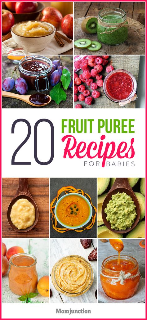 20 Amazingly Healthy And Tasty Fruit Purees For Babies Fruit Puree Recipes, Purees For Babies, Apple Puree For Baby, Pureed Food, Recipes For Babies, Puree Recipes, Baby Fruit, Baby Foods, Baby Puree Recipes