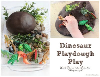 Kitchen Floor Crafts: Dinosaur Playdough Play Playdough Dinosaurs, Dino Playdough, Dinosaur Playdough, Playdoh Ideas, Crafts Dinosaur, Preschool Playdough, Dinosaur Unit Study, Dinosaur Small World, Dinosaurs Preschool