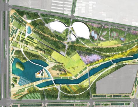 Riverside City, Henning Larsen, Plans Architecture, Mount Royal, Site Plans, Renzo Piano, Landscape Plan, Landscape Architecture Design, Landscape Plans