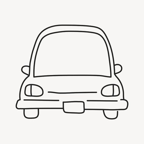 Cute Car Doodles, Front Of A Car Drawing, Cartoon Cars Drawing Simple, Back Of Car Drawing, Back Of A Car Drawing, Cute Car Drawings, Chicago Doodles, Car Drawing Simple, Doodle Cars