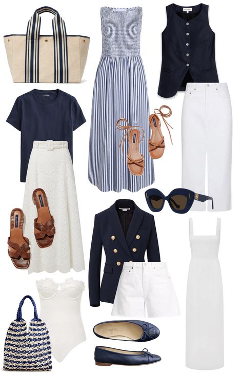 Nantucket Outfit, Coastal Fashion, Fashion Capsule Wardrobe, Coastal Grandmother, Classic Wardrobe Staples, Capsule Outfits, Mode Casual, Paris Outfits, Summer Capsule