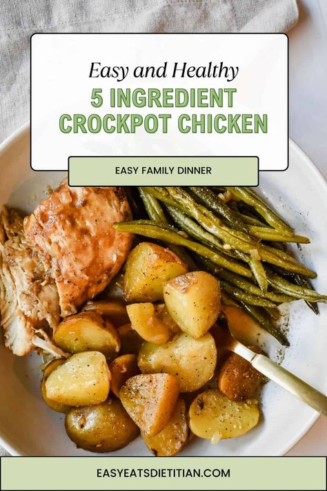 5 Ingredient Crockpot Chicken Crockpot One Dish Meals, Crock Pot Weeknight Dinners, Quick Chicken And Veggies Recipes, Crockpot Recipes Chicken And Vegetables, Crockpot Chicken For Two, Chicken And Potato Crockpot Recipes, Crock Pot Dinner Ideas Healthy, 5 Ingredient Slow Cooker Recipes, Crockpot Chicken And Veggies Recipes