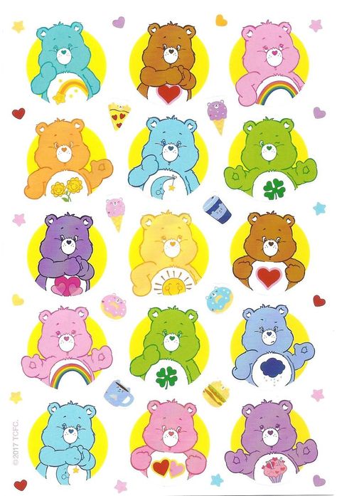 Bears Stickers, Stickers Single, Desain Merek, Care Bears Vintage, Care Bear Party, Care Bear Birthday, 귀여운 음식 그림, 동화 삽화, Bear Wallpaper