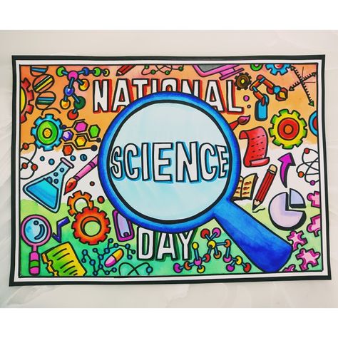 National Science Day Poster Drawing, National Science Day Drawing, Science Day Drawing, Science Day Poster, National Technology Day, Technology Day, National Science Day, Science Drawing, Science Day