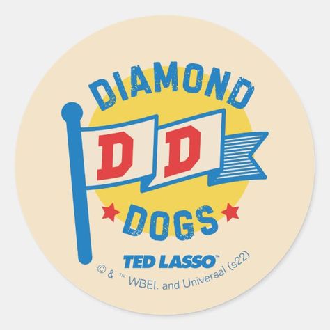 Diamond Dogs Ted Lasso, Diamond Dogs, Ted Lasso, Round Stickers, Gift Wrapping Supplies, Sticker Labels, Sign Poster, Craft Party, Note Pad