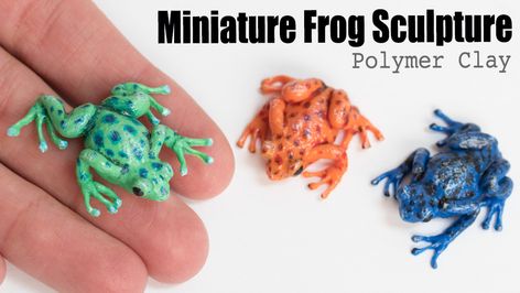 Learn to sculpt a miniature frog using polymer clay with Stephanie Kilgast Frog Sculpture, Sculpting Ideas, Polymer Clay Figures, Polymer Clay Sculptures, Polymer Clay Animals, Polymer Clay Miniatures, Clay Figurine, Clay Animals, Clay Miniatures