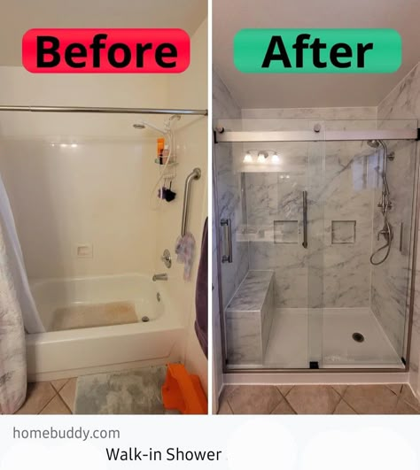 Convert Tub To Shower, Tub To Shower Remodel, Restroom Remodel, Tub To Shower Conversion, Shower Conversion, Master Bath Shower, Guest Bathroom Remodel, Bath Makeover, Full Bathroom Remodel