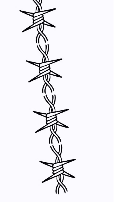 Barbwire Drawing Easy, Bob Wire Drawing, Tiny Tattoos For Men, Barbed Wire Drawing, Rockstar Tattoo, Traditional Tattoo Outline, Tattoo Crystal, Hip Hop Tattoo, Band Tattoos For Men