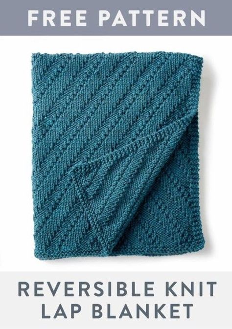 Knit Lap Blanket, Lap Blanket Pattern, Bernat Softee Chunky Yarn, Knit Afghan Patterns, Bernat Softee Chunky, Knitting Blanket, Easy Crochet Blanket, Unique Blankets, Reversible Blanket