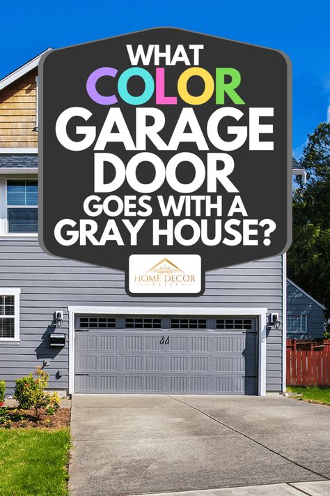 Black Garage Doors Grey House, Grey Garage Doors, Brown Garage Door, Black Garage Door, Exterior Garage Door, Colours That Go With Grey, Black Garage Doors, White Garage Doors, Brown Front Doors