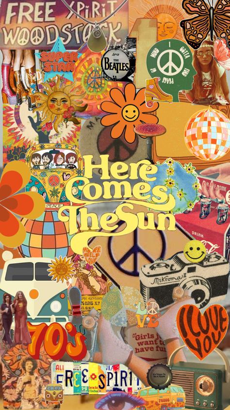 #hippie #flowerpower #flowers #retro #70s #peace #disco #sublime #beatles 70s Aesthetic Wallpaper Iphone, Happy Vibes Wallpaper, Hippie Art Wallpaper, Hippie Wallpaper Aesthetic, Hippy Wallpapers, Retro Hippie Wallpaper, Hippie Aesthetic Wallpaper, Flower Power Aesthetic, Vintage Hippie Aesthetic