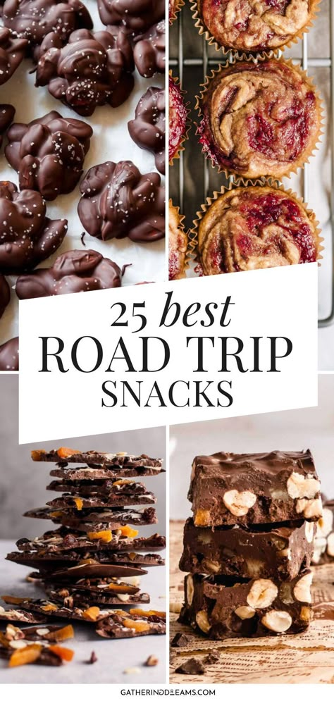 Snacks To Travel With, Camping Healthy Snacks, Healthy Snacks For Car Trips, Healthy Snacks Roadtrip, Homemade Road Trip Food, Drive In Snacks, Easy Snacks For Traveling, Cabin Snacks Ideas, Travel Foods Road Trip