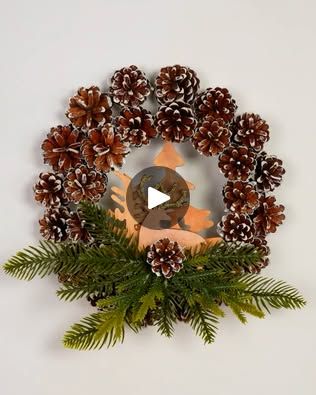 2.2M views · 21K reactions | Rustic Christmas wreath decor | Rustic Christmas wreath decor | By Magic Hands Creations | Facebook Pine Cone Wreaths, Rustic Christmas Crafts, Christmas Party Crafts, Christmas Wreath Decor, Pine Cone Art, Rustic Christmas Wreath, Wreath Wall Decor, Cone Crafts, Magic Hands