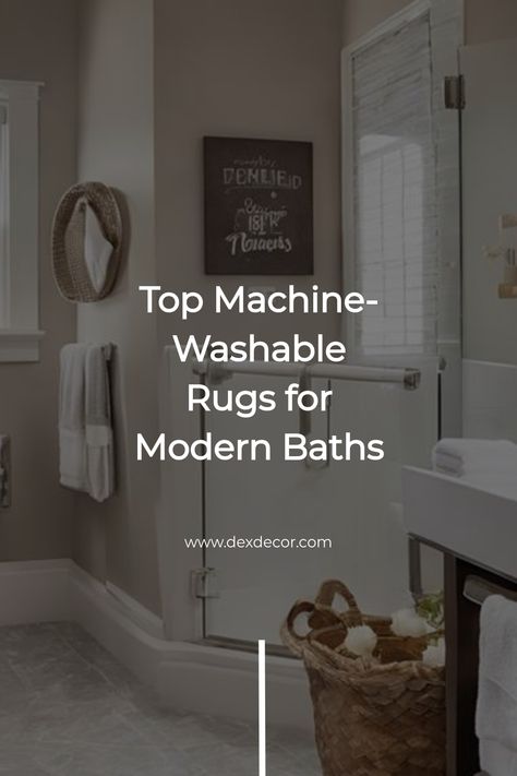 Top machine-washable rugs for modern bathrooms, featuring a cozy decor setting. Washable Rug Bathroom, Best Bathroom Rugs, Large Bathroom Rug Ideas, Bathroom Rug Placement, Modern Bathroom Rugs, Bathroom Rugs Ideas Master, Modern Bathroom Rug, Long Bathroom Rugs, Grey Bathroom Rugs