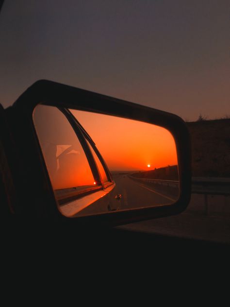 Sunset Color Aesthetic, Sunset Colors Aesthetic, Photography With Car, Car Sunset Aesthetic, Sunset Drive Aesthetic, Orange Images, Car Sunset, Car Glass, Cute Galaxy Wallpaper