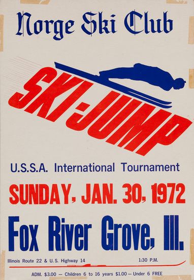 DP Vintage Posters - Norge Ski Club, Fox River Grove, Original Ski Jump Poster, 1972 Ski Club Logo, Retro Ski Poster, Mountain Vintage, Ski Jump, Ski Party, Vintage Ski Posters, Ski Poster, Ski Mountain, Ski Club