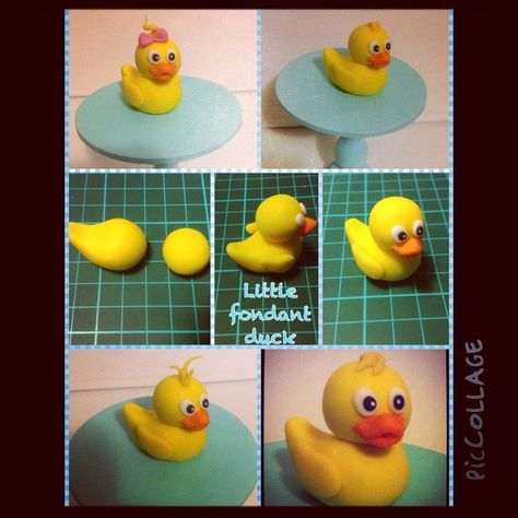 Fondant Duck Tutorial, Duck Fondant, Duck Cakes, Rubber Ducky Party, Farm Animal Cakes, Duck Party, Duck Cake, Duck Birthday, Farm Cake