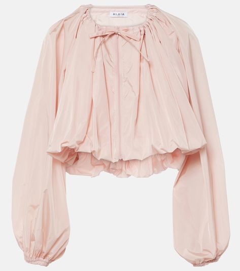 Pleated cropped jacket in pink - Alaia | Mytheresa Spring Knits, Rose Pale, Mama Style, Color Name, Next Fashion, Easy Trendy Outfits, 가을 패션, Cropped Jacket, Dark Fashion