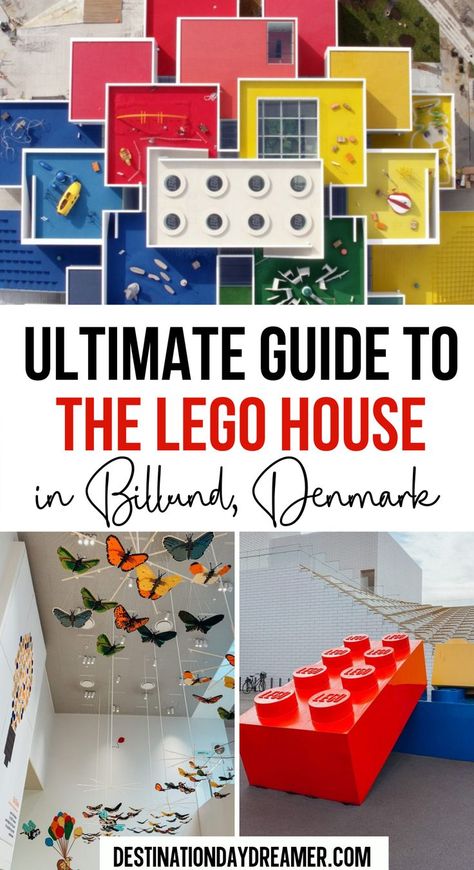 Overhead view of building made of large colorful squares with words written overtop ' Ultimate Guide to The Lego House in Billund Denmark' Legoland Denmark, Billund Denmark, Top Countries To Visit, Copenhagen Denmark Travel, Visit Denmark, Denmark Copenhagen, Copenhagen Travel, Denmark Travel, Museum Experience