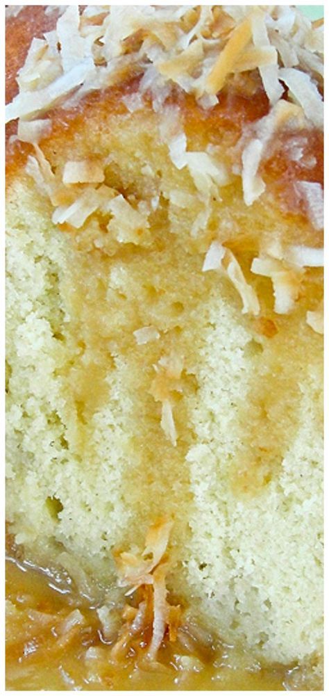 Coconut Syrup Recipe, Tunnel Cake, Coconut Quick Bread, Coconut Pineapple Cake, Bahamian Food, Rum Cake Recipe, Cake With Coconut, Coconut Syrup, Cake Bakery