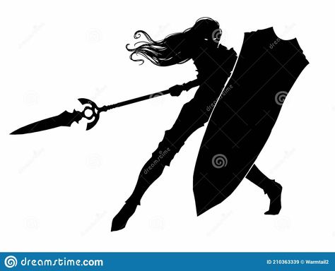 Poses With Spear, Spear Pose Reference, Shield Poses, Spear Pose, Dynamic Pose Reference, Holding Spear, Character Posing, Female Action Poses, Bow Pose