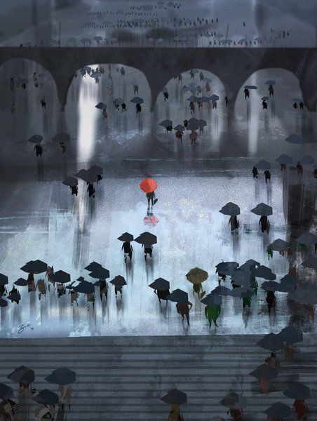 . Goro Fujita, Pascal Campion, Umbrella Art, Red Umbrella, رعب نفسي, Under My Umbrella, Walking In The Rain, In The Rain, Rainy Days