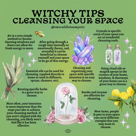 When is it is a good time to cleanse your space? Whenever you feel intuitively called to it! Here are a few tips for how and when to cleanse your space: After going through a tough time mentally or emotionally (heavy, sad, stressful) it can be beneficial to cleanse yourself and your space to let go of that energy. New items, people & pets in your space can carry different energies that you may want to cleanse. Most often, your intention is more important than Cleansing A Space, Easy Cleansing Spell, How To Cleanse Yourself Witchcraft, How To Spiritually Cleanse Yourself, Cleansing A House Of Bad Energy, How To Cleanse A Space, Cleansing Yourself, How To Cleanse Your Space, How To Cleanse Witchcraft