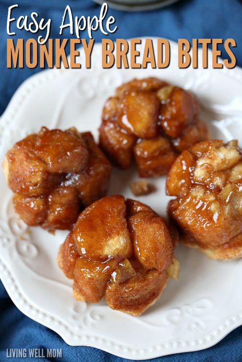 Monkey Bread Bites, Bread Bites Recipe, Apple Monkey Bread, Bread Bites, Easy Monkey Bread, Monkey Bread Recipe, Bread Pudding Easy, Loaf Cakes, Canned Biscuits