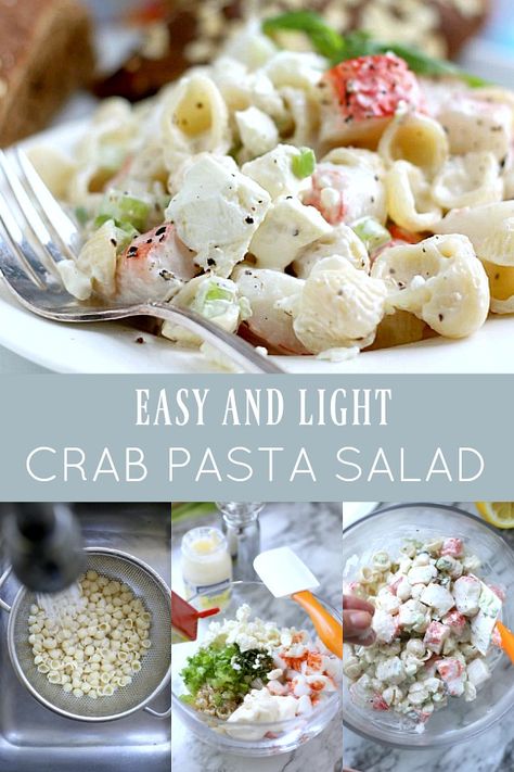 Crab Rangoon Pasta Salad, Crab Noodle Salad, Pasta Crab Salad, Crab Meat Pasta, Crab Pasta Recipes, Salad With Veggies, Seafood Salads, Crab Pasta Salad, Crab Pasta