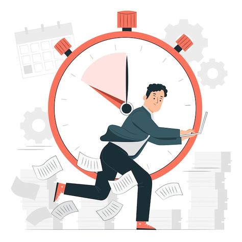 Businessman Illustration, Office People, Illustration Simple, Work Productivity, Flat Design Illustration, Good Time Management, Time Management Skills, Comic Book Style, Time Management Tips