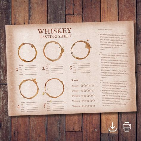 Get ready to start on a thrilling whiskey journey with our Ultimate Whiskey Tasting Kit. Whether you're an ardent whiskey enthusiast or just starting your adventure, this bundle is your key to unlocking the secrets of your favorite spirits in an engaging and memorable way. What's Inside: Whiskey Tasting Sheet: Elevate your whiskey appreciation as you sip, savor, and write down your unique tasting notes. Our expertly crafted tasting sheet will be your canvas to paint the vibrant tapestry of each Whiskey Tasting, Whisky Tasting, Etsy Printables, Last Minute Gifts, Planner Template, Scotch, Etsy Australia, Party Games, Stationery Design