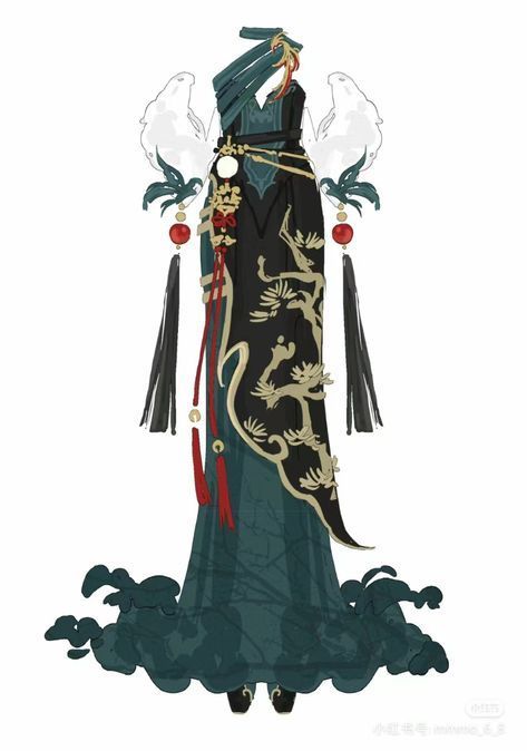 Chinese Outfits Drawing, Rapier Pose Dynamic, Chinese Dress Drawing, Chinese Dragon Oc, Chinese Oc, Chinese Character Design, Dragon Outfit, Women's Winter Outfits, Genshin Oc