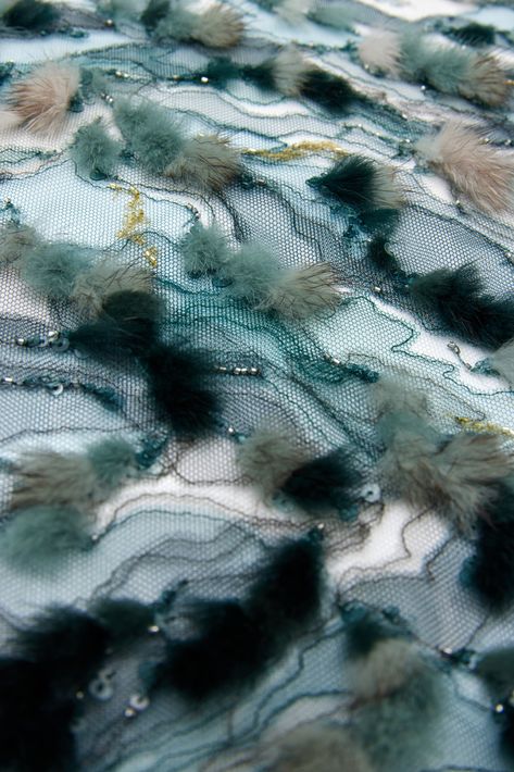 Tulle Art, Diy Runway, Fur Embroidery, Ann Lowe, Textile Pattern Design Fashion, Surface Ornamentation, Vision 2023, Materials And Structures, Textures Fashion