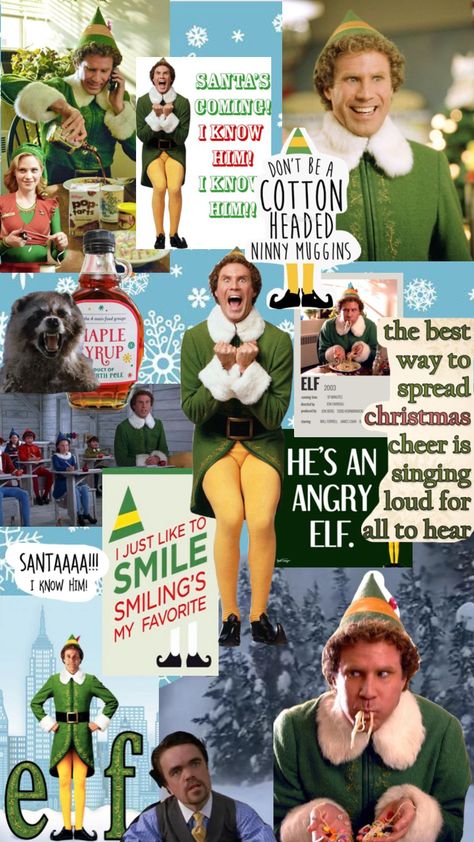 #elf #buddytheelf #christmas Elf Wallpaper, Christmas Profile Pictures, Christmas Wallpaper Iphone Cute, Movie Collage, Cute Backgrounds For Iphone, Christmas Background Images, Elf Movie, Xmas Wallpaper, Christmas Wallpaper Backgrounds