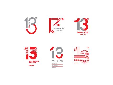 Invictus 13th Anniversary Logo by Muhammad Isya | Dribbble | Dribbble 30 Anniversary Logo, Anniversary Logos, Numbers Typography, 100 Logo, 13th Anniversary, 3 Logo, 50% Logo, Number Design, Logo Number