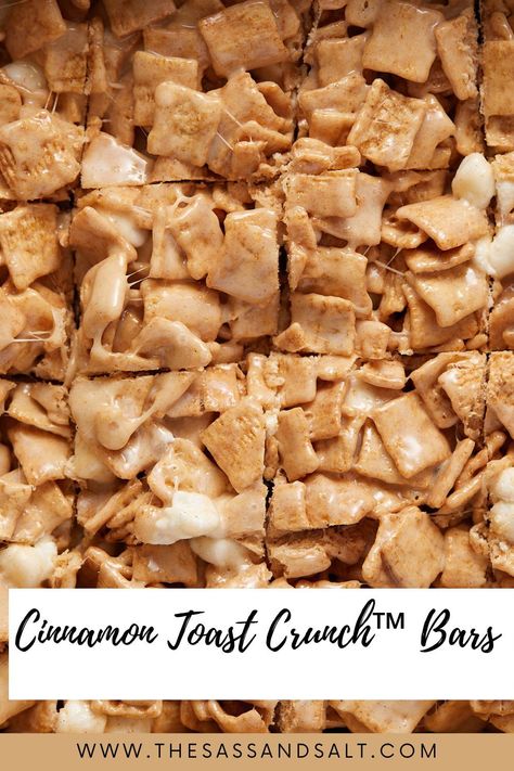 These Cinnamon Toast Crunch™ Marshmallow Treats feature the cozy taste of cinnamon and soft, gooey marshmallows, all wrapped in the crunchy delight of Cinnamon Toast Crunch™ cereal. Cinnamon Toast Crunch Recipes Desserts, Cinnamon Toast Crunch Treats, Easy Cinnamon Toast, Baked Cinnamon Toast, Cinnamon Toast Crunch Bars, Marshmallow Treats Recipe, Kid Friendly Dessert, Crunch Recipe, Cinnamon Crunch