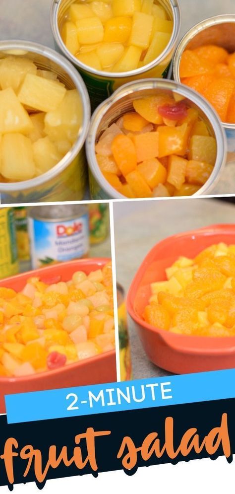 Recipes With Canned Fruit, Quick Fruit Salad, Homemade Fruit Salad, Easy Fruit Salad Recipes, Fruit Salad Recipe, Salads For A Crowd, Fruit Salad Easy, Easy Recipes For Beginners, Canned Fruit